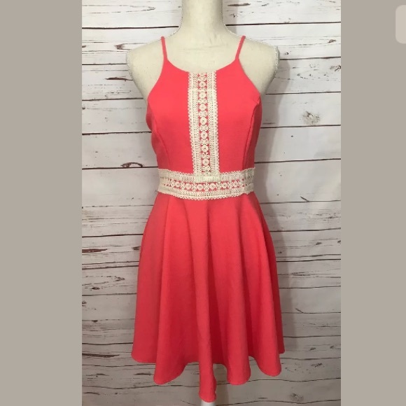 Altar'd State Dresses & Skirts - Altar’d State Geranium Orange Dress Crochet